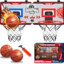 OZMI Double Player Basketball Hoop Over The Door Indoor with Balls, Mini 2 Player Basketball Hoop with Sound丨 LED Scoreboard丨2 Modes, Kids Boys Toys for 3 4 5 6 7 8 9 10 11 12 Year Old