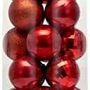 28ct Shatterproof Christmas Ball Ornaments in 4 Classic Finishes for Christmas Tree Decoration (Red, 2.36 Regular Size)