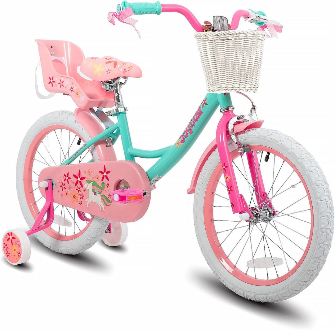 JOYSTAR Unicorn 12-20“ Kids Bike for Girls Ages 2-10 Years Old, 20 Inch with Training Wheels