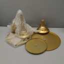 yarlung 3 Pack Gold Cake Stands, 8/10/12 Inch Metal Cupcake Display Stand Pillar Style Dessert Stand for Wedding, Party, Birthday, Celebration, 3 Sizes