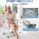 Upgraded Shower Chair for Inside Shower - 6 Height Adjustable (13.4-18.1"), Shower Chair for Elderly and Disabled with Arms and Back, Reinforced Crossbars for 550lbs w/4 Suction Cups