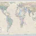 Gall Orthographic World Map | Most Accurate World Map - Countries are Shown in Correct Proportion to Each Other | Laminated World Map | 36 x 24