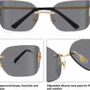Dollger Rimless Y2K Sunglasses Women Retro Trendy Wrap Around Shield Frame Designer 90s Fashion Glasses