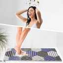 godehone Shower Mat Non Slip, 15.736 Inch, Shower Mats for Showers Anti Slip, Non Slip Bath Mat for Shower and Bathroom, Wet Area, Quick Drying, No Suction Cups, Striped Geometrics