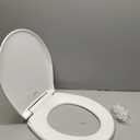 Bemis Aurora Slow Close Toilet Seat, Easy Clean Hinges and Adjustable Perfect Fit Plastic Seat, Made in USA, Round, Cotton White