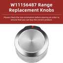 AMI PARTS W11156487 W10823529 Cooktop Range/Oven Knobs Fit for Kitchen-aid Whirl-Pool Stove Knobs Replacements, Replaces 4546228 AP6285576 5 PCS
