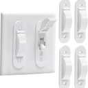 Wall Switch Guard, Child Proof Light Switch Cover Guard | Toggle Style | Light Switch Protection | Keep Toggle Switch in On or Off Position | 4 Pack, White