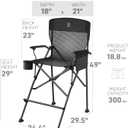 EVER ADVANCED Tall Directors Chair 31" Foldable Camping Mesh Black