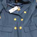 IDEALSANXUN Womens Fall Winter Wool Coats Double Breasted Midi Peacoat Trench Coats (Small, Misty Blue)