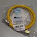 EZ-Fluid 24" Tankless Water Heater Full Port Gas Flexible Line,Yellow Epoxy Coated 3/4"MIP x 3/4"FIP (1"OD) Full Flow,High Btu,Gas Connector Hose Supply For Commercial,Residential 