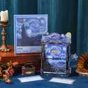 2026 calendar desk calendar Wooden Hand-Crank Monthly Flip Calendar - DIY Assembled Tabletop Art with Classic Oil Painting Masterpieces for Office Decor, Home, Gift