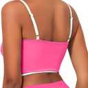 AngiMelo Longline Sports Bras for Women Square Neck Going Out Tops Workout Top Built in Bra Support Padded Yoga Crop Tank (XL)