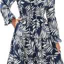 BTFBM Women Fall Dresses 2026 Floral Long Sleeve Mini Boho Dress (XL)
