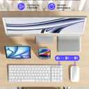 seenda Bluetooth Keyboard and Mouse Combo for Mac, SKM64-2 Rechargeable Silent Wireless Keyboard Mouse Compact Slim, 3 Multi-Device Connection, Compatible for Mac MacBook Pro/Air iPad, White Silver