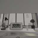 WallarGe Atomic Clock with Outdoor and Indoor Temperature - 12.5 Inch Self-Setting Digital Clock Large Display, Battery Operated Wall Clocks or Desk Clocks for Bedroom, Livingroom, Office