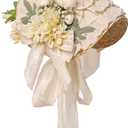 COSDREAMER Women Victorian Tea Party Sun Hat Lace Flowers Straw Hats (One Size)