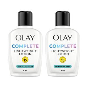 Olay Face Moisturizer, Complete with Sunscreen SPF 15, Daily Facial Lotion for Normal Skin, Lightweight Hydrating Broad Spectrum Sun Protection - Vitamin C, E, and Niacinamide - 6 Oz 2 Pack
