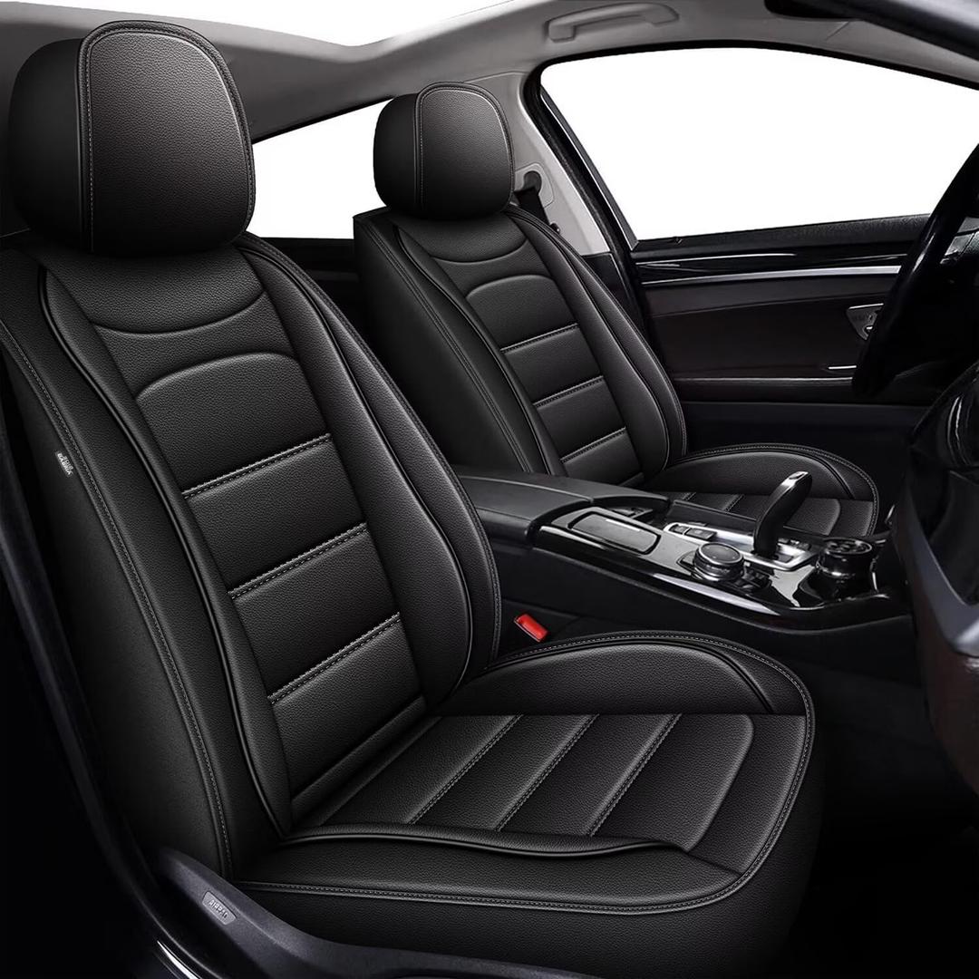 Full Set Seat Covers Fit for Kia Telluride 2020-2024 2025,7 Seat Car Seat Cover,Faux Leather Waterproof Automotive Seat Covers with Airbag Compatible(Black, 3 Rows 7 Seats)