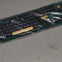 Wireless Keyboard and Mouse Combo, 104 Round Keys Cute Colorful Keyboard and Mouse with Retro Typewriter for PC/Mac/Laptop/Tablet/Computer/Windows Green