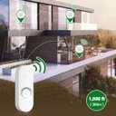 AIDA Lighted Wireless Doorbell for Home, Waterproof Battery Doorbell Wireless 1,000ft Range, 5 Volume Levels with 58 Chimes & LED Flash on Receiver (White, 1 Button & 1 Receiver)