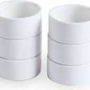 1 oz Mini Porcelain Ramekins Set of 6, Small Ceramics Souffle Dish, Exactly Designed for Dipping Sauce, Ketchup, Salsa and Jams, 30ml White