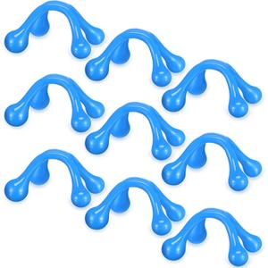Liliful 9 Pcs 4 Point Massage Tools Christmas Gift Office Gift Small Hook Massager Handheld Palm Shaped Manual Back and Neck Massager Tools 4 Legged Hand Held Massager(Blue)