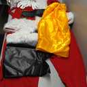 ZIW 11pcs Santa Claus Costume Suit for Men Women Adults Deluxe Christmas Outfit Xmas Velvet Coat with Bell Red