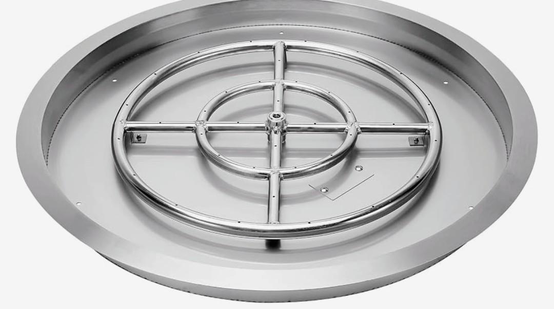 Stanbroil 31-Inch Round Fire Pit Burner Pan, Drop-in Fire Pit Insert
for Natural & Propane Gas Firepit Table, Stainless Steel, BTU 296,000 Max
