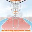 mocomax Basketball Return Attachment, 180 Rotatable Basketball Rebounder with 3 Stable Large Hooks for 18" Rim, Basketball Training Accessories for Outdoor & Indoor Solo Play & Practice (White)