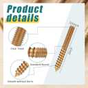 Hicarer 20 Pack 1/4-20 x 2 Inch Hanger Bolts Double Headed Bolts with Driver Self Tapping Screw Threaded Rod Screws for Furniture Double Headed for Wood Furniture Joint