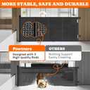 Pawtners Retractable Baby Gates Extra Wide, 41" Tall Extends up to 71" Wide, Dog Gate Indoor for Stairs, Pet Gate with Support Rods for Doorways Hallways Indoor & Outdoor-Black