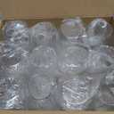 N9R 24 Count 14oz Clear Plastic Wine Cups with Gold Rim - Elegant Origami Ripple Design, Shatterproof & Disposable for Whiskey, Cocktail, Champagne, Parties, Weddings, Events
