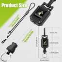 CB Mic Holder, Luminous Material Retractable Microphone Hanger Keeper CB Radio Accessory, Heavy-Duty Mic Tether 32" Stainless Steel Cord with Adjustable Mount Kit, Ideal for Truck Night Driving