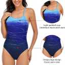 Century Star One Piece Swimsuit Women Bathing Suit for Teens one Piece Juniors Athletic Adjustable Strap One Piece Swimsuit Blue Gradient 0-2 (Blue, XS)