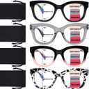 Progressive Multifocus Reading Glasses for Women Men Blue Light Blocking Computer No Line Multifocal Readers