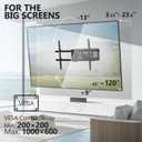 WALI Heavy Duty Full Motion TV Wall Mount Bracket for Extra Large TVs,Holds up to 220Ibs, Swivel Tilt Rotatable,Max Mounting Holes 1000x600, Fits 65 75 85 100 120 inch LED/LCD/OLED 4K/8K on Wood Stud