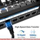 Jadaol [UL Listed] 24 Port Patch Panel Rackmount or Wall Mount 19-Inch, 1U Cat 6 Network Panel Preloaded with 24 Keystone Couplers Plus 1 Spare, 10Gbps Ethernet Panel with Cable Management & Back Bar