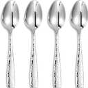 KEAWELL Premium 4-Piece Louis Hammered Spoons Set, 18/10 Stainless Steel, Set of 4, Fine Spoon Set with Squared Edge, Dishwasher Safe (7.6" Dinner Spoon)