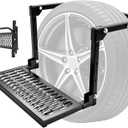 Sakerplus Heavy Duty Folding Tire Step,Non-Slip Wheel Step for Truck SUV RV, Adjustable Tire Mounted Step for Roof Access, Car Washing, Loading Gear & Temporary Vehicle Maintenance (Black)