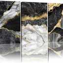 Abstract Black Gold Marble Texture Wall Art Modern Posters Prints Abstract Marble Wall Art for Living Room Decor Wrapped Canvas