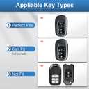 YO&YOYE Compatible with Honda Key Fob Cover with Keychain Leather Key Case Protector for 2022 Honda Accord Civic CRV Pilot Odyssey 11th Gen Smart Key Case Holder (Grey)