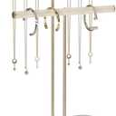 Necklace Organizers Holder, Small Jewelry Display Stand for Women, Men and Vendors, Long Necklace Organizer, Multi-Functional Bracelet Hanger, Space Saving Design (2 Tier Beige Velvet)
