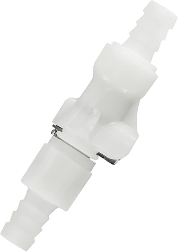 1/4" 3/8" 5/16" Plastic Hose Barb In-Line Quick Connector, Quick Release Vacuum Disconnect Coupling, Shut-Off Valved Insert Tube Quick Connect Fittings (1 Male+ 1 Female)(3/8") (3/8 Inch)