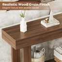 Console Table for Entryway, 47.2" Narrow Farmhouse Sofa Table with Thick Tabletop & Storage Shelf, 2-Tier Modern Wooden Entryway Industrial Table for Hallway, Living Room, Foyer, Behind Couch, Walnut