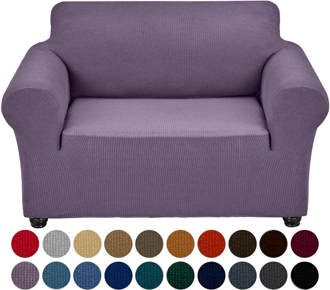 Joccun Stretch Chair Couch Cover,1-Piece Sofa Slipcover Spandex Jacquard Fabric Sofa Covers with Elastic Bottom,Washable Furniture Protector for Dogs,Cats,Kids(Armchair,Grapeade) (Small35" - 55")