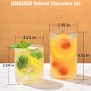 ISMASOAN Vintage Hobnail Drinking Glasses Set of 8, Cocktail Glasses 14 oz and 12 oz, Cups for Kitchen, Beaded Glassware, Highball Glasses for Whiskey, Juice, Water, Beer