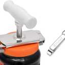 Kichwit Jar Opener for Weak Hands, Jar Bottle Opener for Seniors with Arthritis, Bottle Opener Keychain Included (4" (with Rubber Grippers))