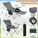 Karenhi 1 Set Beach Camping Chair with Umbrella for Adult Folding Reclining Camping Chair with Foot Rest Adjustable Clamp Canopy Shade for Outdoor Patio Beach Travel
