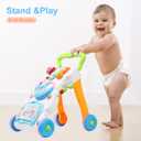 Cuterabit 2 in 1 Sit to Stand Baby Walker with Music and Light, Push Toys for Toddlers 1-3 for Learning to Walk, Baby Walking Toys 6 to 12 Months for Infants Babies Toddlers Boys Girls