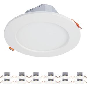 HALO CJB 6-inch 5CCT Canless Recessed Integrated LED Downlight with Attached JBOX 12 Pack